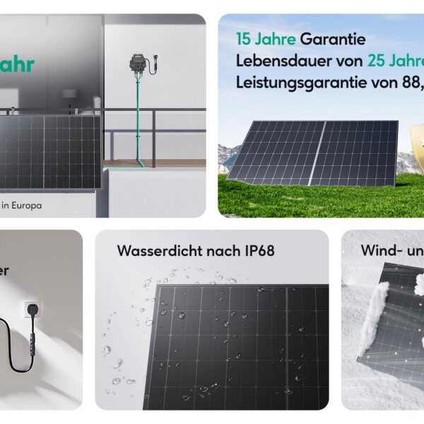 Zendure 840W Balkonkraftwerk - Nur zur Selbstabholung - 840W Solarmodule + Mikrowechselrichter EZ1-M + Solarhalterung