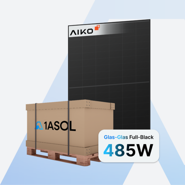 AIKO Neostar 3S+ MCE54Db Solarmodul 485 W Glas-Glas Full Black – Palette (37 Stück)