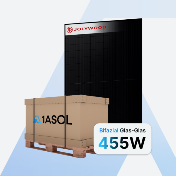 Jolywood JW-HD96N-R2 Solarmodul 455 W Bifazial Glas-Glas Full Black – Palette (37 Stück)