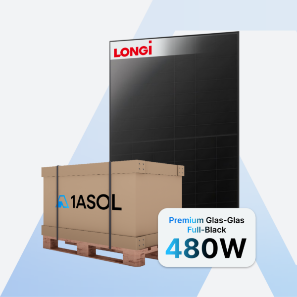 LONGi EcoLife X10 LR7-54HVBB Solarmodul 480 W Bifazial Glas-Glas Full Black – Palette (36 Stück)
