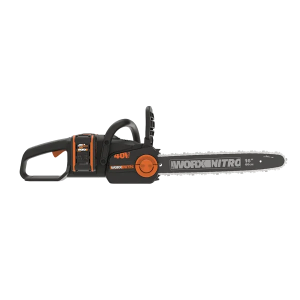 Worx 40V 40 cm Kettensäge, 45 cm³ vergleichbare Leistung, 40 cm Schwertlänge, 18 m/s Kettengeschwindigkeit, bürstenloser Motor, PowerShare