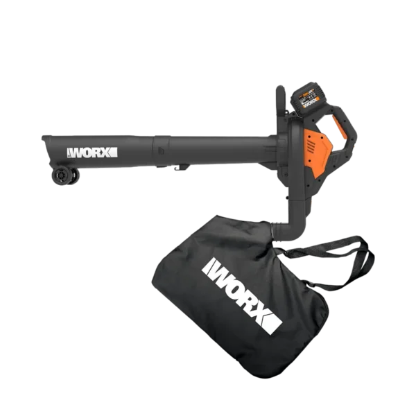 Worx 40V Laubbläser 355 km/h 575 m³/h, 12:1 Mulchverhältnis, werkzeugloser Umbau Blasen/Saugen/Mulchen, bürstenloser Motor, PowerShare
