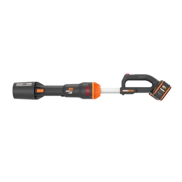 Worx 40V Laubbläser mit 266 km/h, 1.050 m³/h, 27 cm³ vergleichbare Leistung, bis zu 40 Min. Laufzeit, bürstenloser Motor, PowerShare