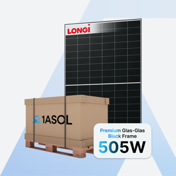 LONGi EcoLife S10 LR7-54HJD Solarmodul 505 W Bifazial Glas-Glas Black Frame – Palette (36 Stück)